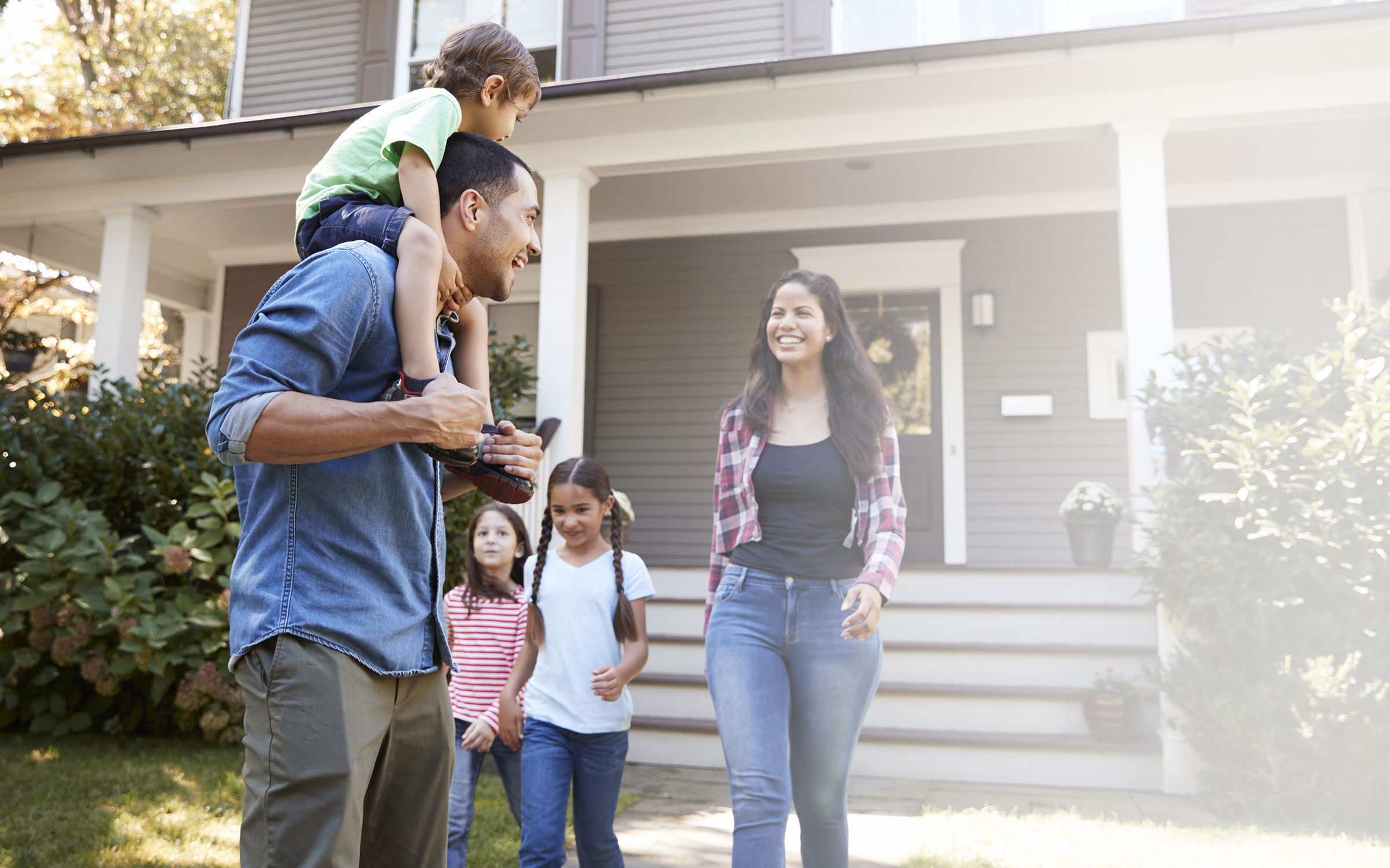 Family enjoying their new home